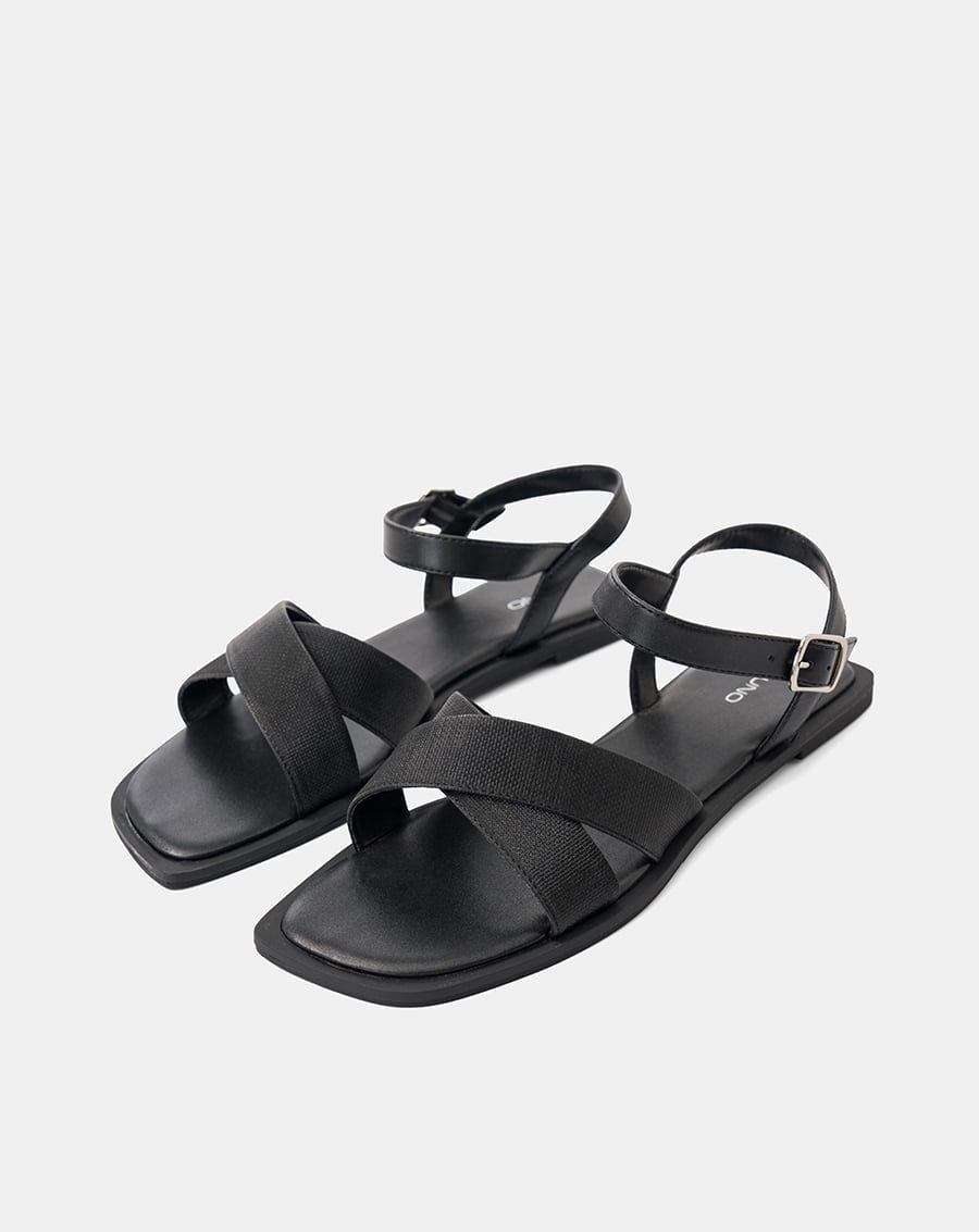  Giày Sandal Đế Bệt Phối Quai Vân Đan 