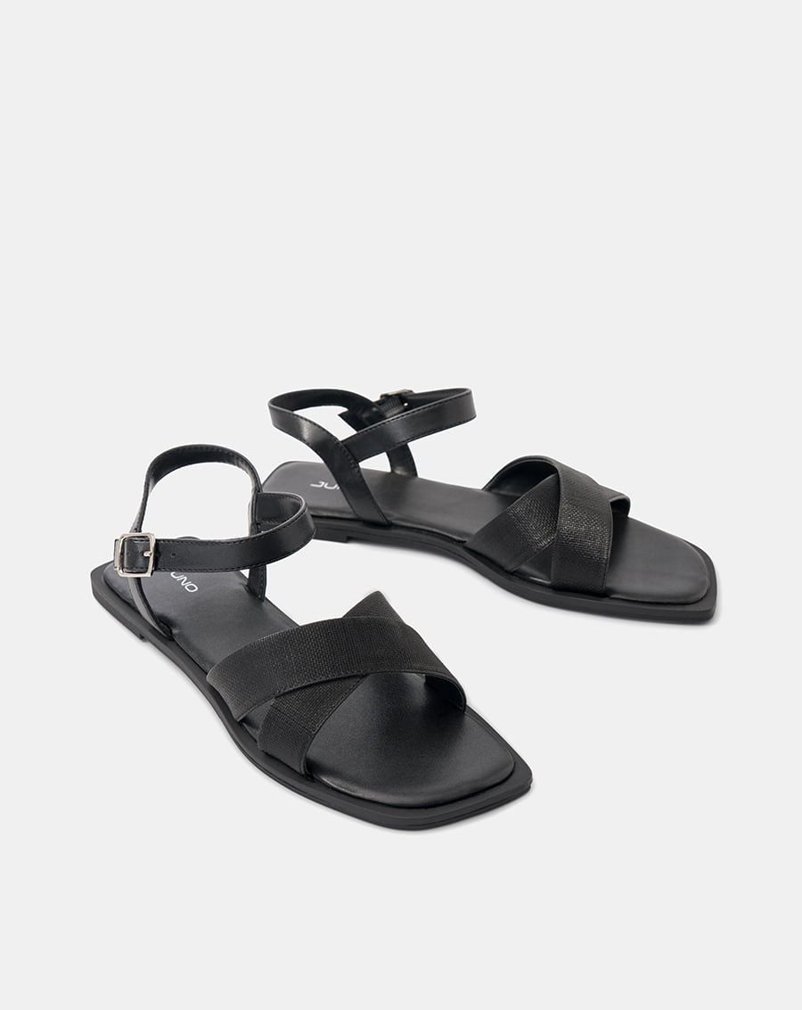  Giày Sandal Đế Bệt Phối Quai Vân Đan 