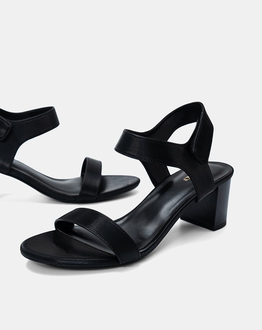  Giày Sandal Gót Trụ Quai Ngang Basic 