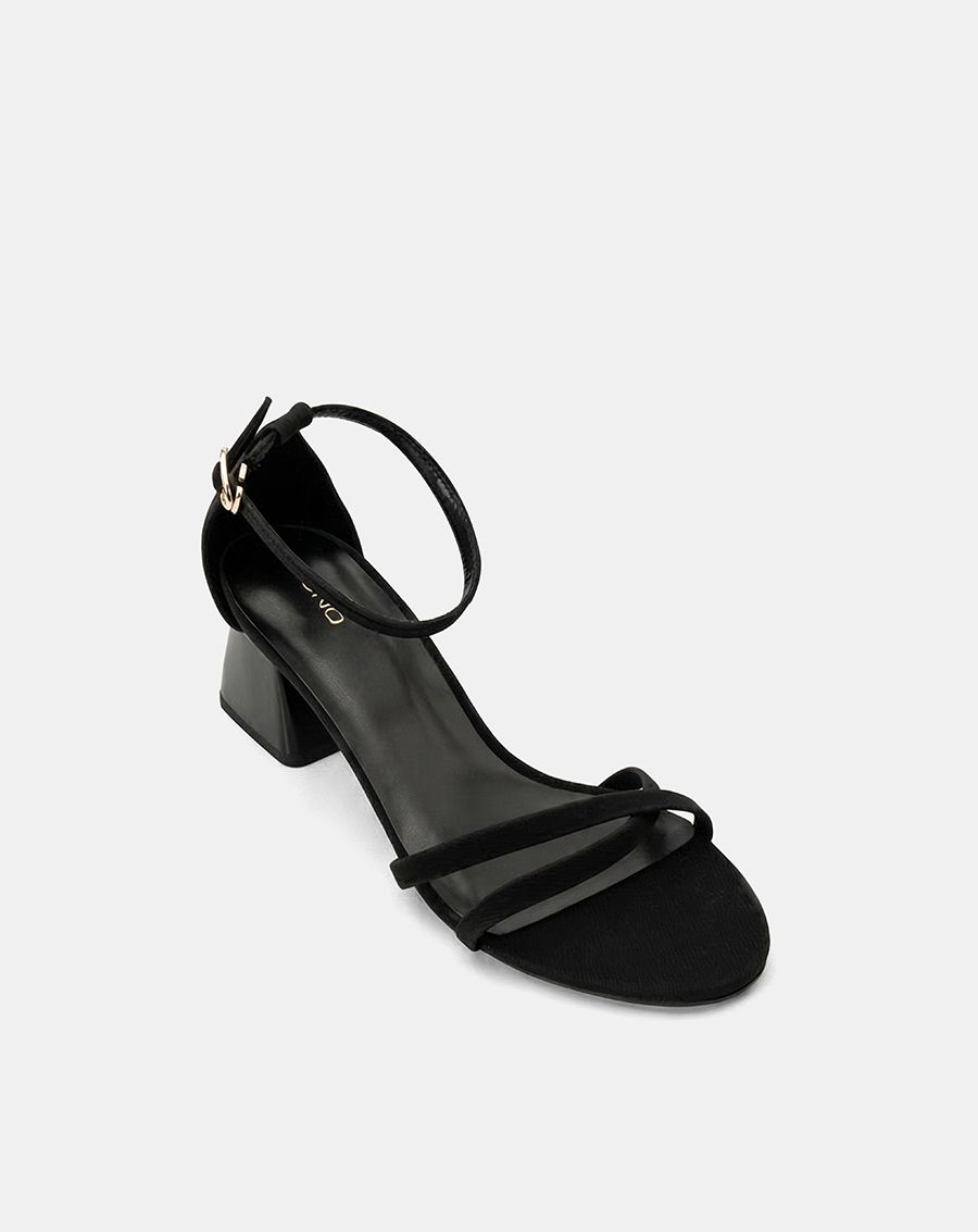  Giày Sandal Gót Vuông Quai Chéo 