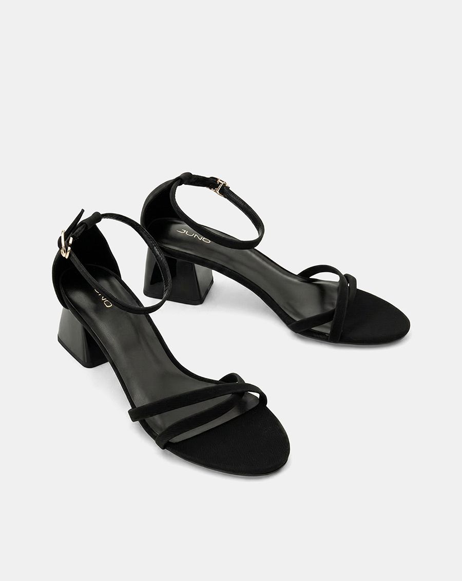  Giày Sandal Gót Vuông Quai Chéo 