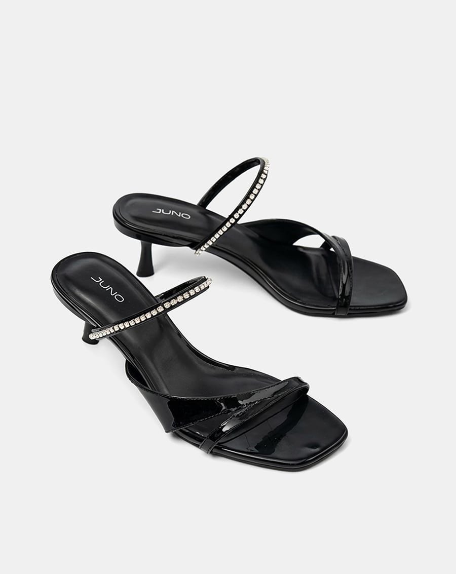  Giày Sandal Mules Phối Dây Trang Trí 