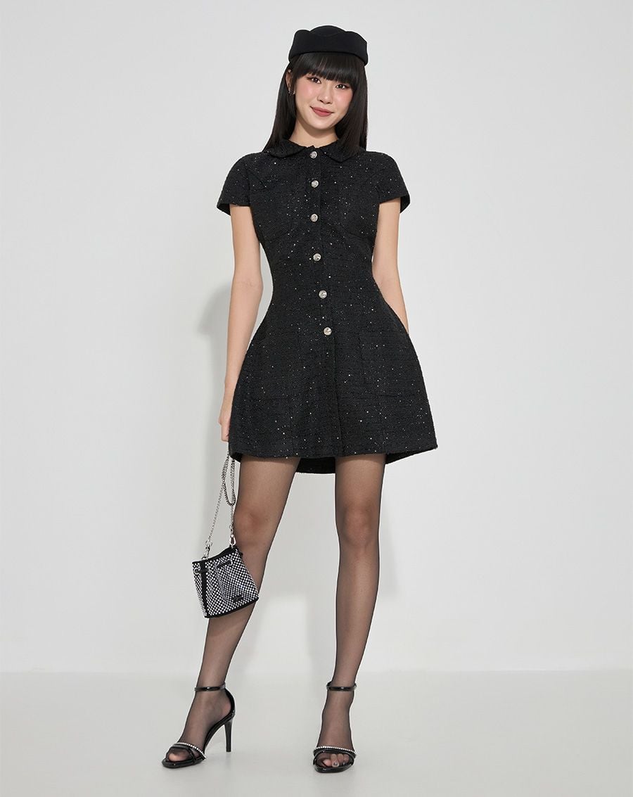  Giày Sandal Cao Gót Quai Đính Đá 