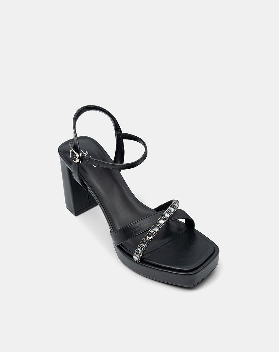  Giày Sandal Đế Đúp Phối Quai Đính Đá 