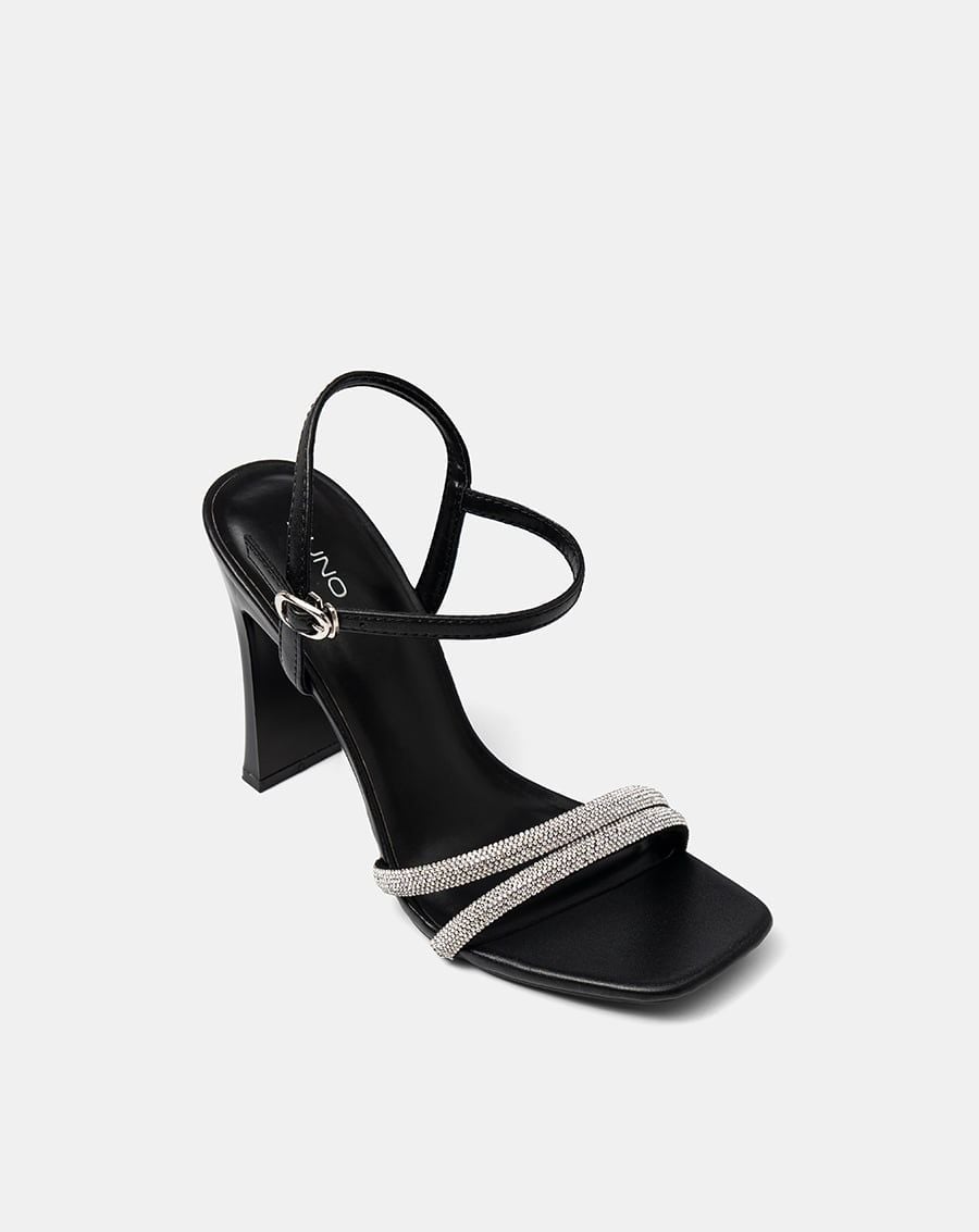  Giày Sandal Cao Gót Phối Hai Quai Đá Trang Trí 