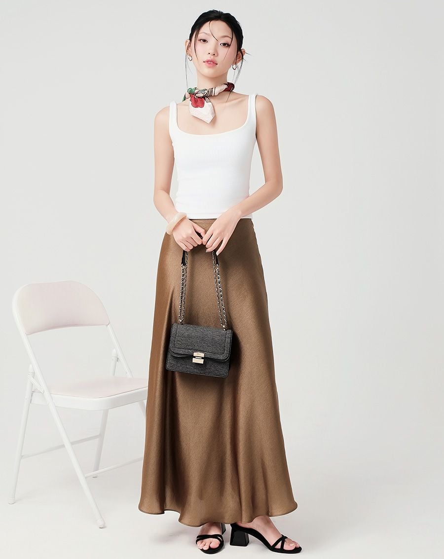  Túi Xách Nhỏ Shoulder Bag Nắp Gập Phối Khoá 