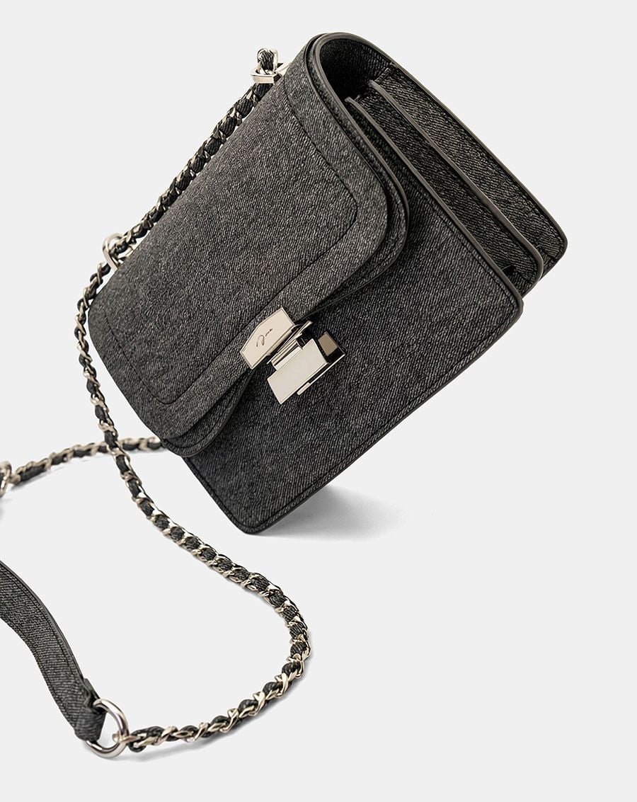  Túi Xách Nhỏ Shoulder Bag Nắp Gập Phối Khoá 