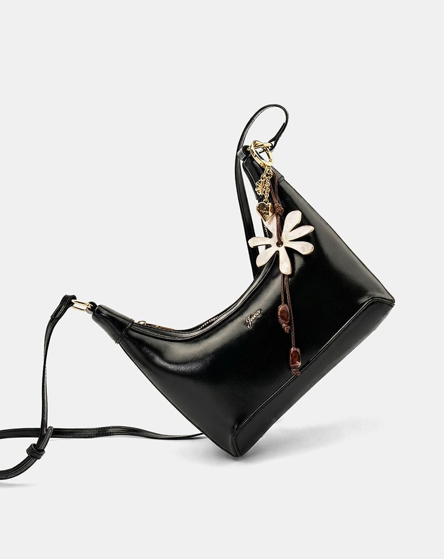  Túi Xách Nhỏ Hobo Bag Phối Charm Hoa 