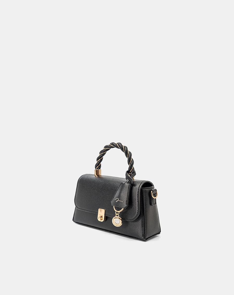  Túi Xách Nhỏ Tay Cầm Xoắn Phối Charm 