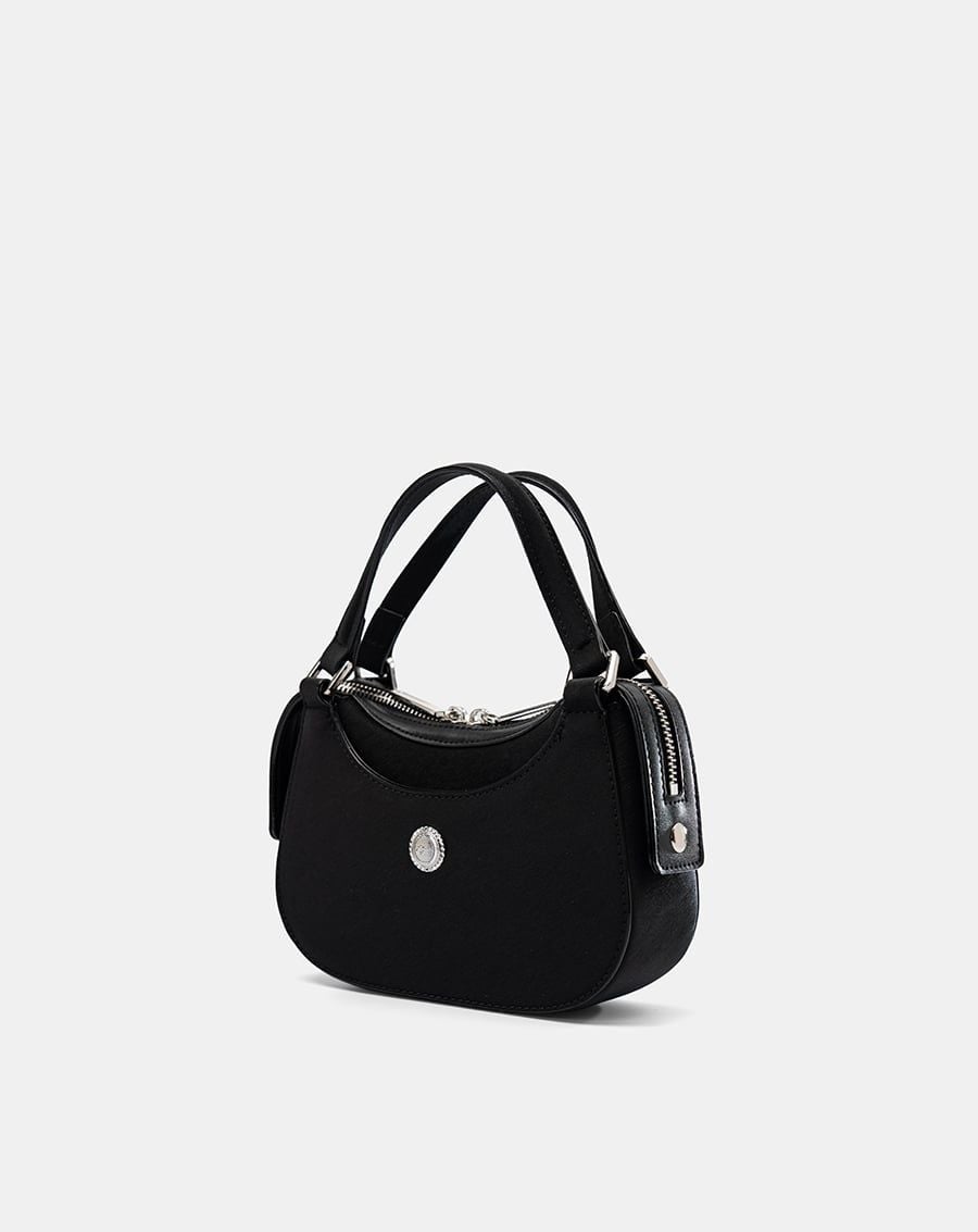  Túi Xách Nhỏ Double-Handle Trang Trí Logo Kim Loại 