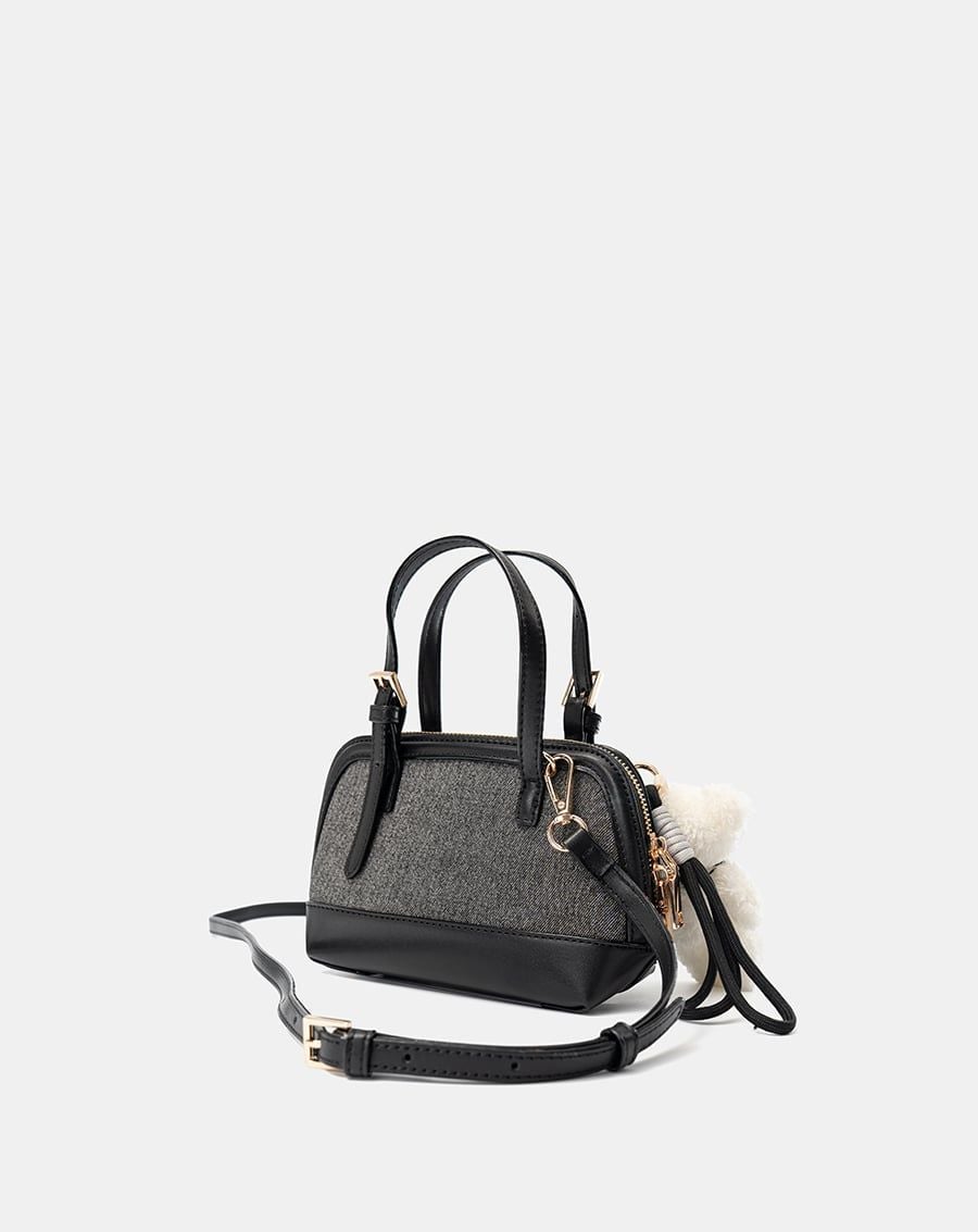  Túi Xách Nhỏ Form Bowling Phối Charm 