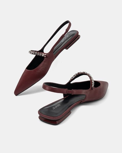  Giày Búp Bê Slingback Phối Quai Mary Jane Xích Trang Trí 