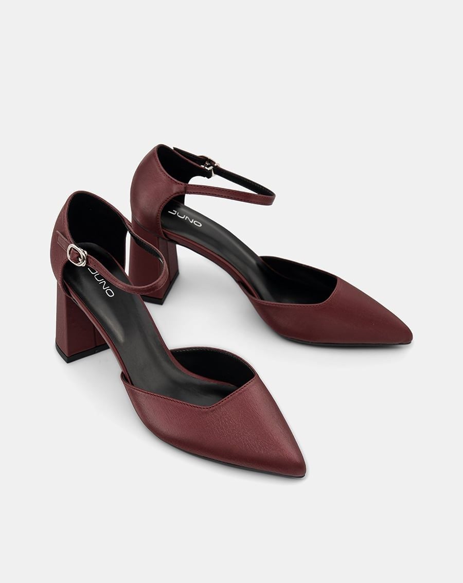  Giày Cao Gót Pump Quai Cổ Chân Bít Gót 