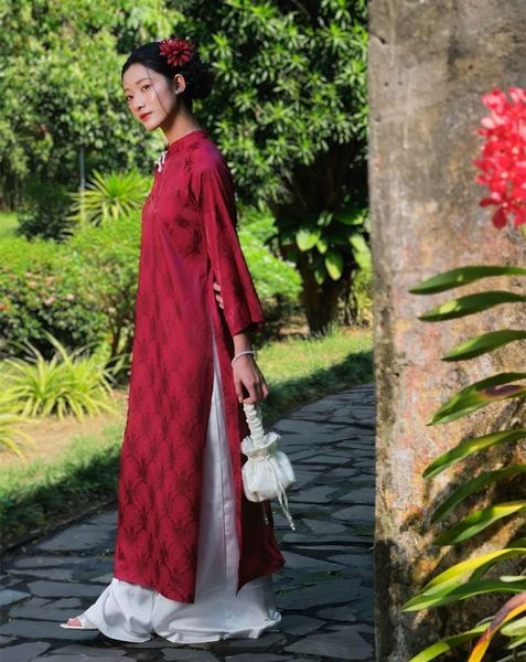  Tặng túi - Set Áo Dài Thọ Duyên Đỏ 