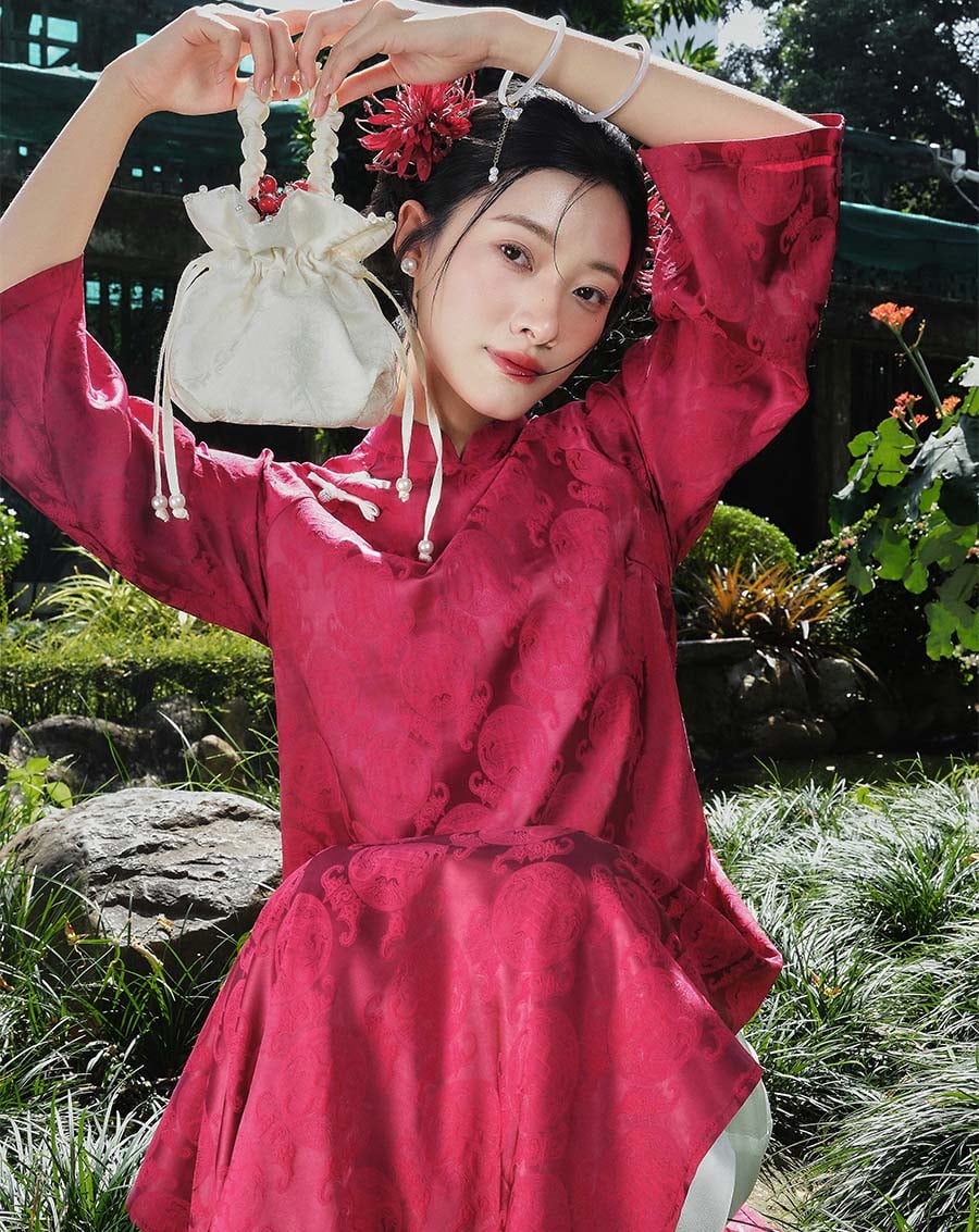 Tặng túi - Set Áo Dài Thọ Duyên Đỏ - Image 3