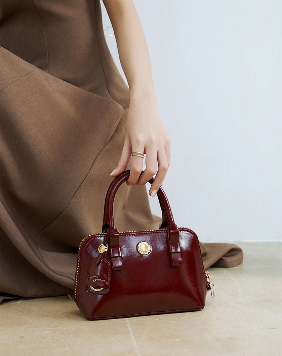  Túi Xách Nhỏ Mini Bowling Tay Cầm Nơ 