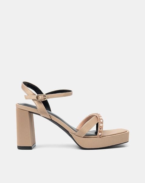 Giày Sandal Đế Đúp Phối Quai Đính Đá