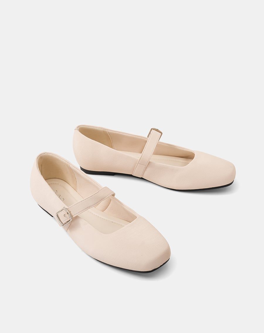  Giày Búp Bê Phối Chất Liệu Vân 