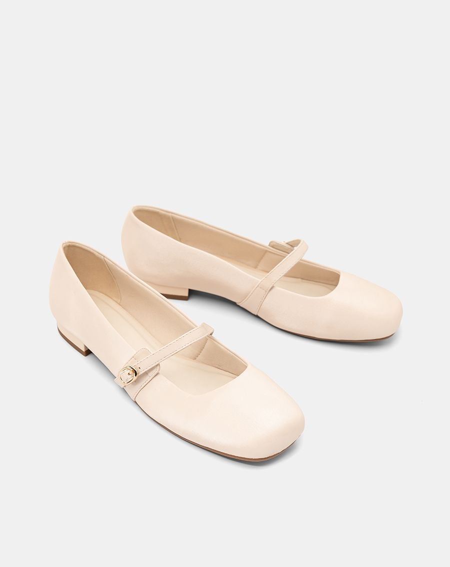  Giày Búp Bê Mũi Vuông Quai Mary Jane 