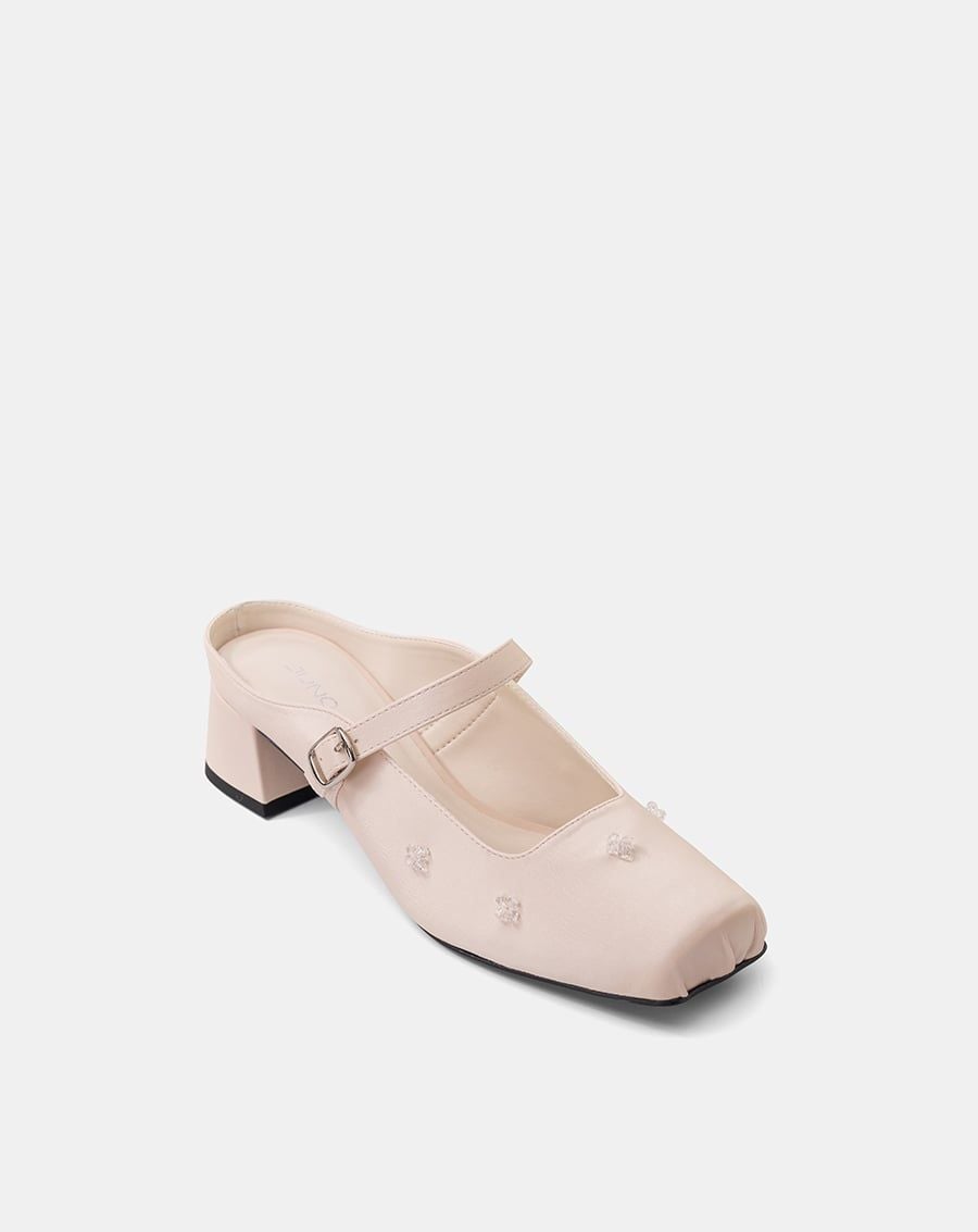  Giày Cao Gót Mũi Vuông Quai Mary Jane 