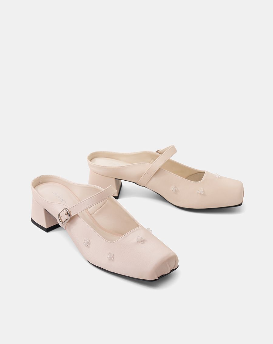  Giày Cao Gót Mũi Vuông Quai Mary Jane 