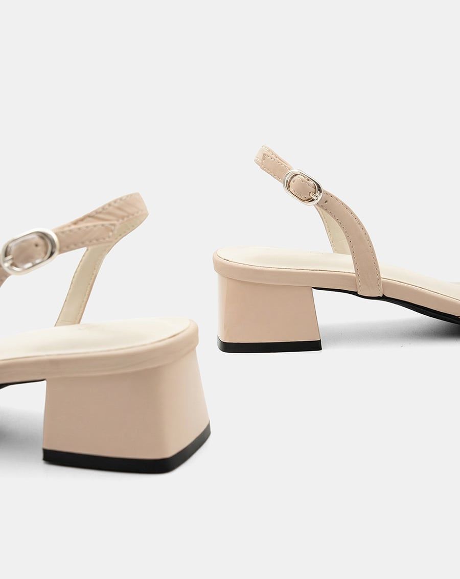  Giày Cao Gót Slingback Gót Vuông Cơ Bản 
