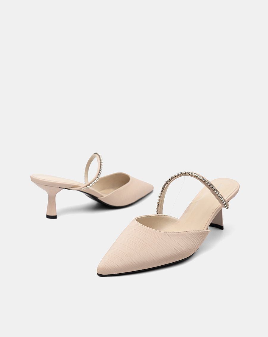  Giày Cao Gót Cao Gót Phối Dây Đá Trang Trí 