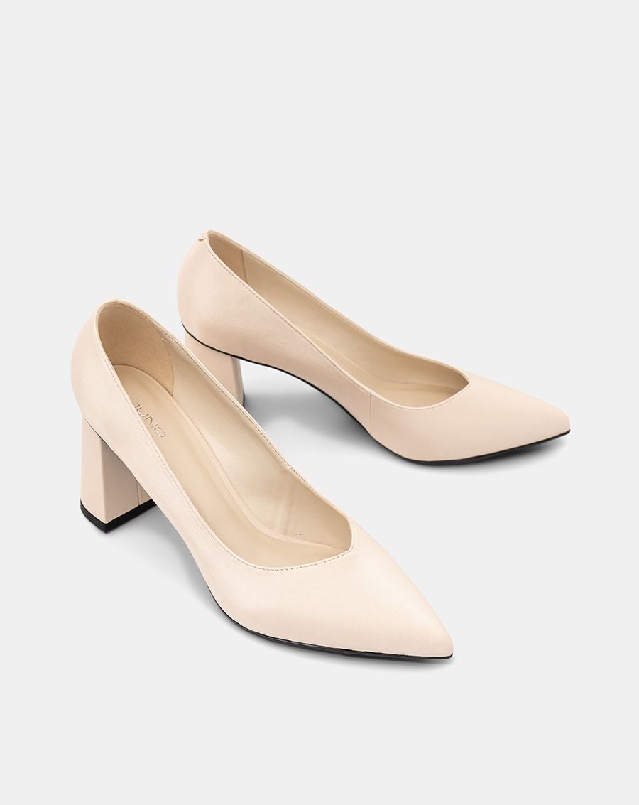  Giày Cao Gót Pump Gót Cao Cổ Chữ V 