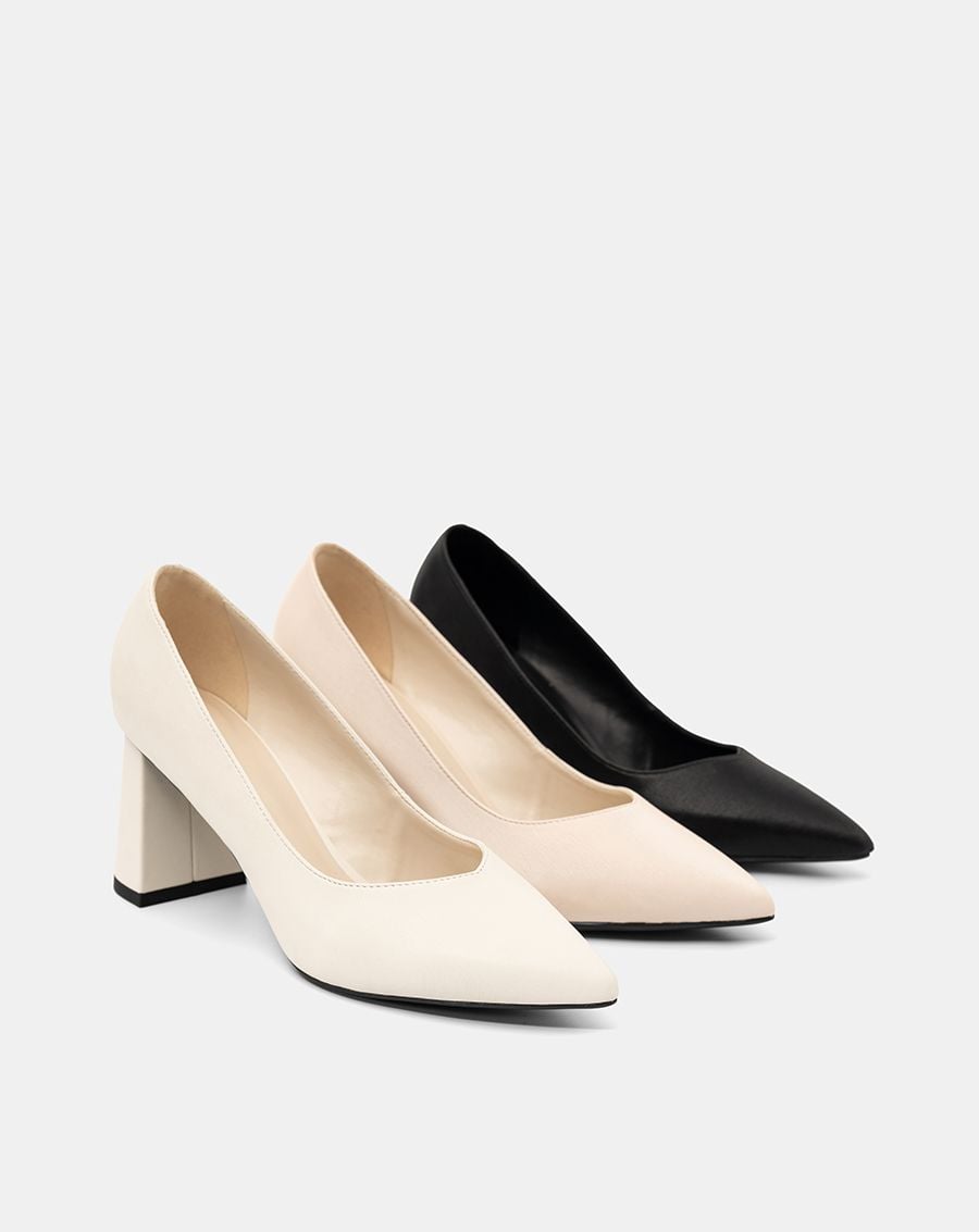  Giày Cao Gót Pump Gót Cao Cổ Chữ V 