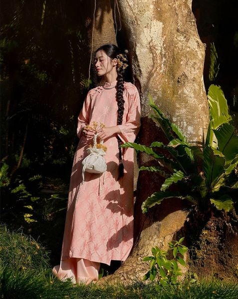  Tặng túi - Set Áo Dài Thọ Duyên Hồng 