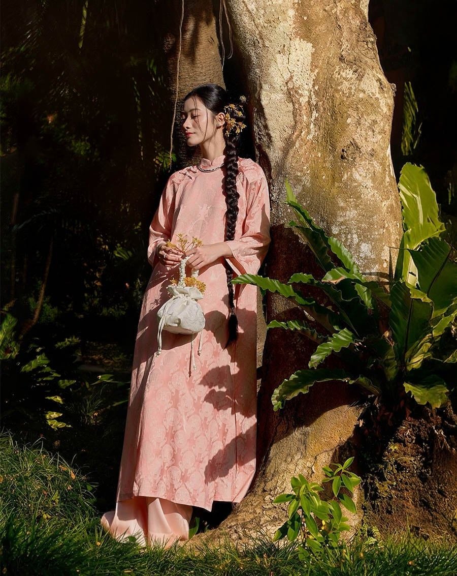  Tặng túi - Set Áo Dài Thọ Duyên Hồng 