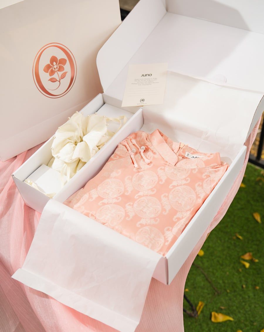  Tặng túi - Set Áo Dài Thọ Duyên Hồng 