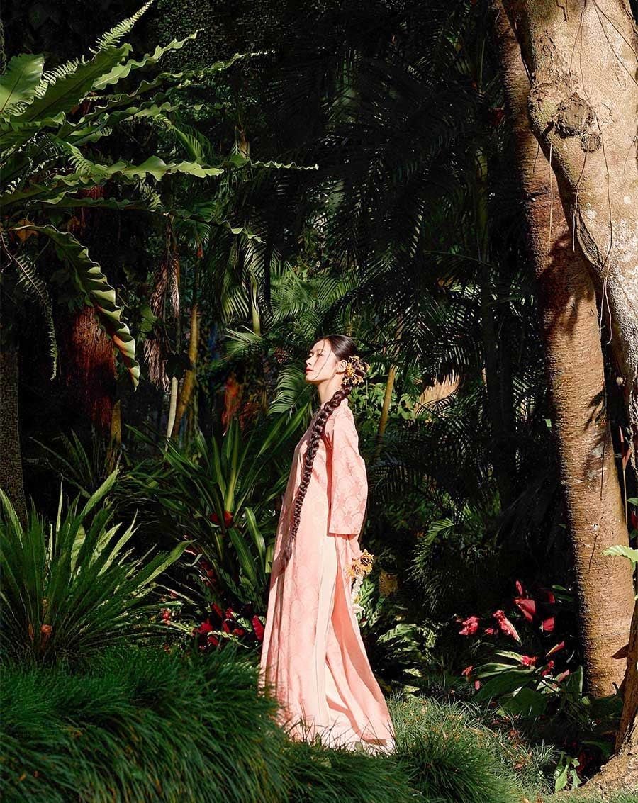  Tặng túi - Set Áo Dài Thọ Duyên Hồng 