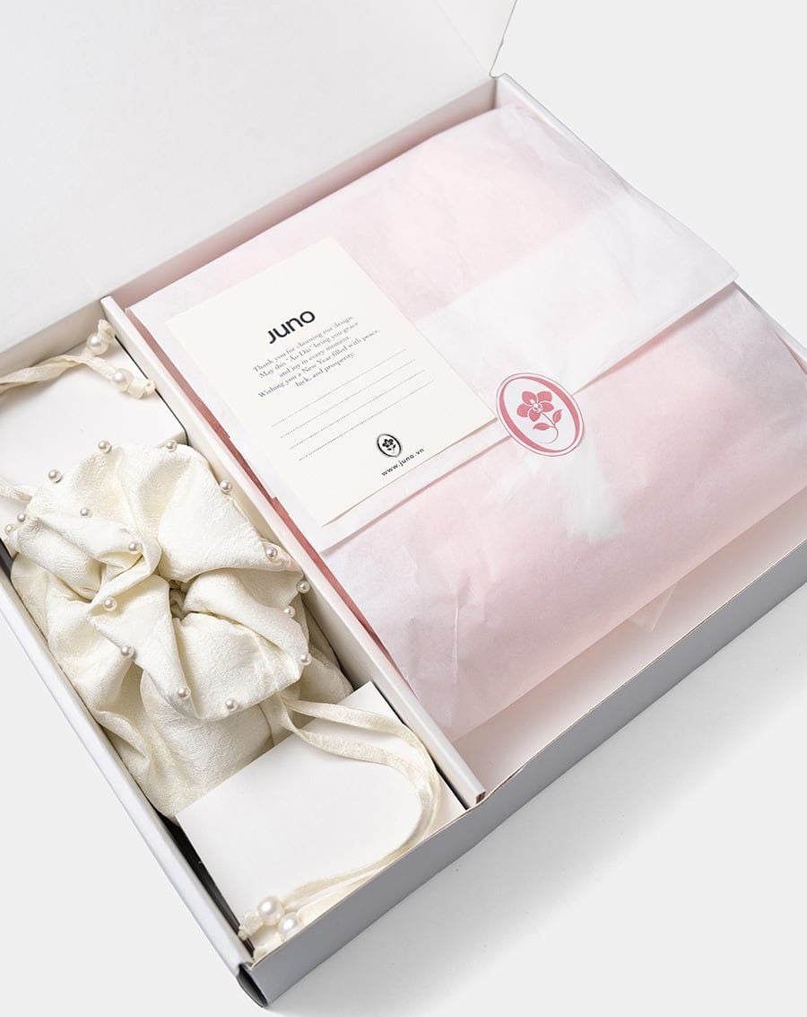  Tặng túi - Set Áo dài Vân Sa Hồng 