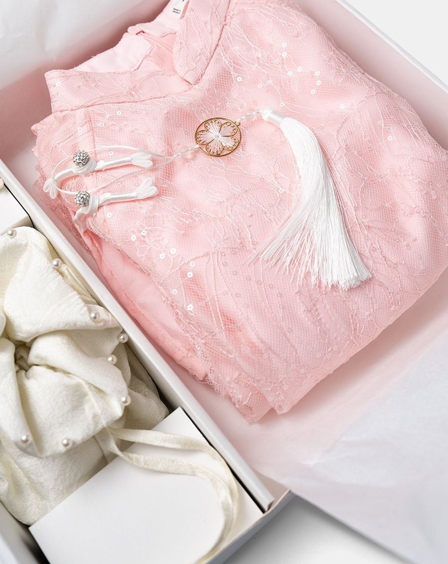  Tặng túi - Set Áo dài Vân Sa Hồng 