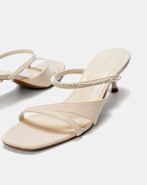  Giày Sandal Mules Phối Dây Trang Trí 