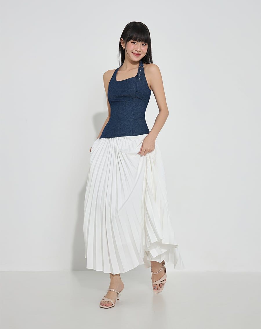  Giày Sandal Mules Phối Dây Trang Trí 