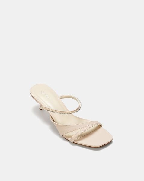  Giày Sandal Mules Phối Dây Trang Trí 