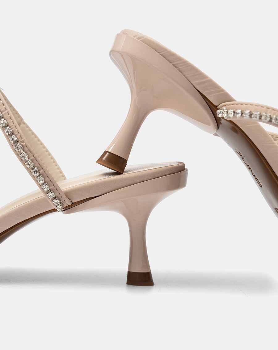  Giày Sandal Mules Phối Dây Trang Trí 