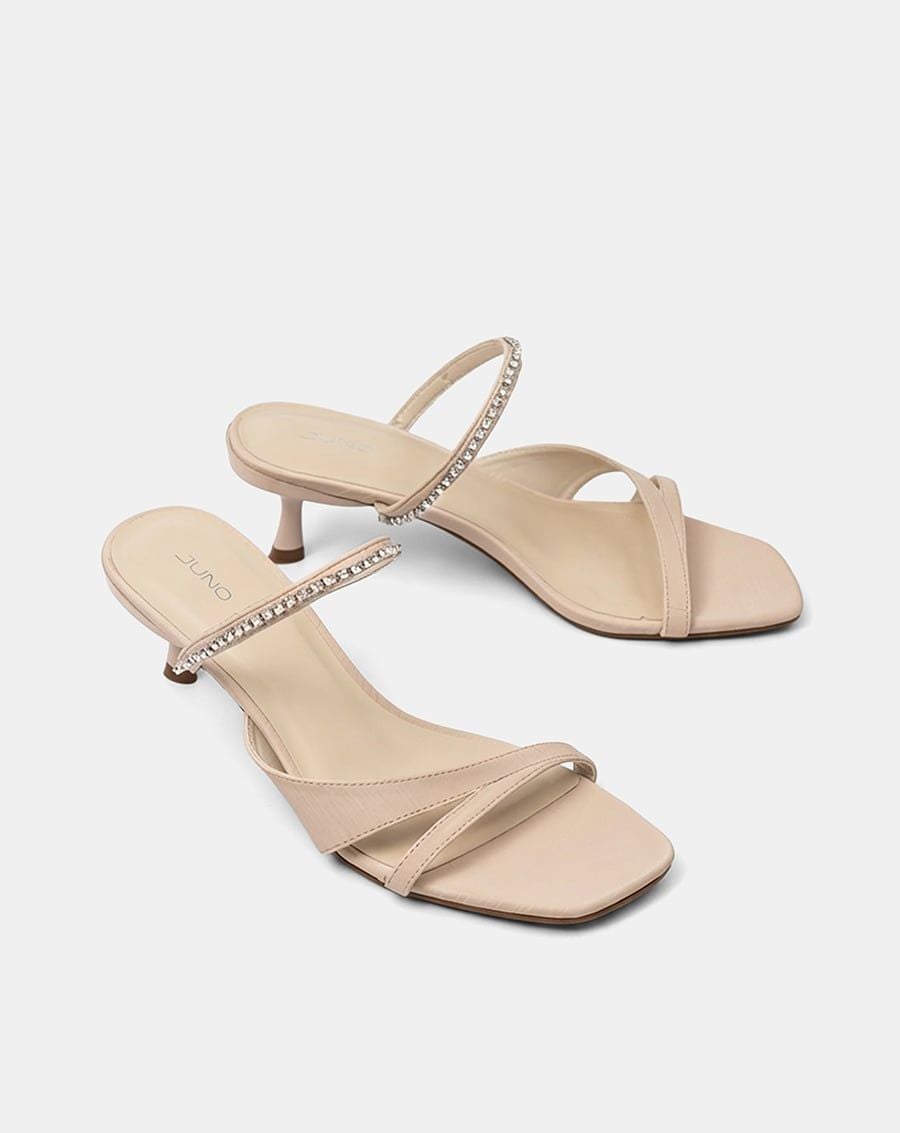  Giày Sandal Mules Phối Dây Trang Trí 