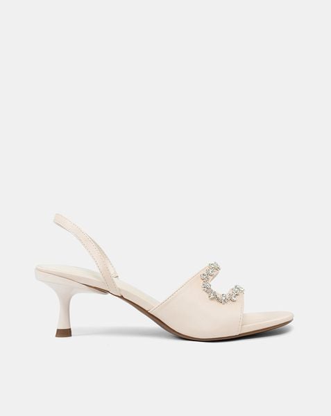 Giày Sandal Cao Gót Quai Cách Điệu Đính Dây Đá