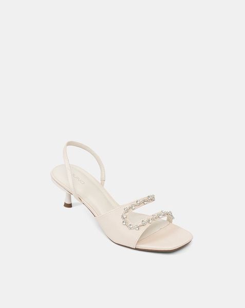  Giày Sandal Cao Gót Quai Cách Điệu Đính Dây Đá 