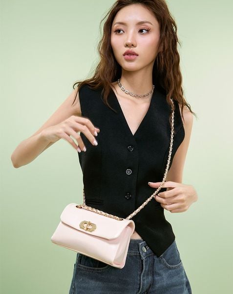  Túi Xách Nhỏ Phối Khoá Xoay 