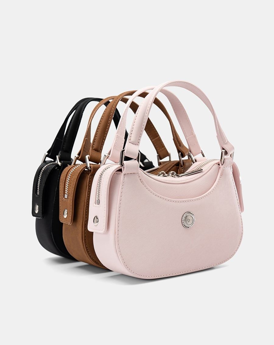  Túi Xách Nhỏ Double-Handle Trang Trí Logo Kim Loại 