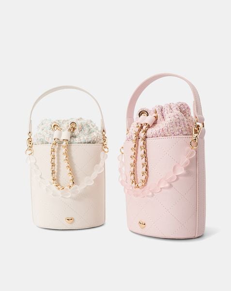  Túi Xách Nhỏ Bucket Phối Charm 