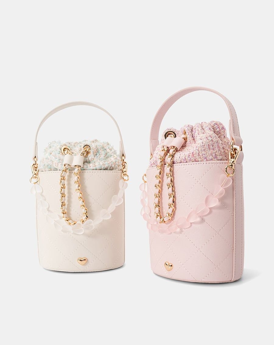  Túi Xách Nhỏ Bucket Phối Charm 