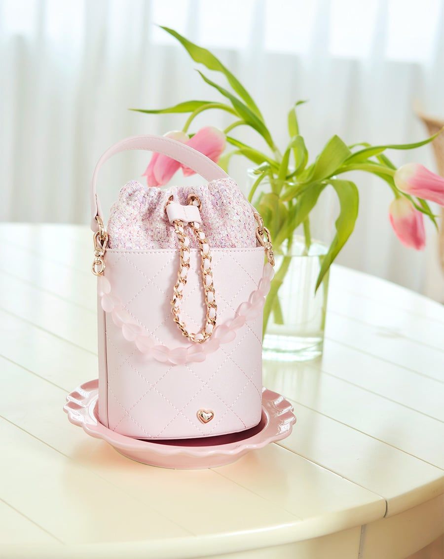  Túi Xách Nhỏ Bucket Phối Charm 