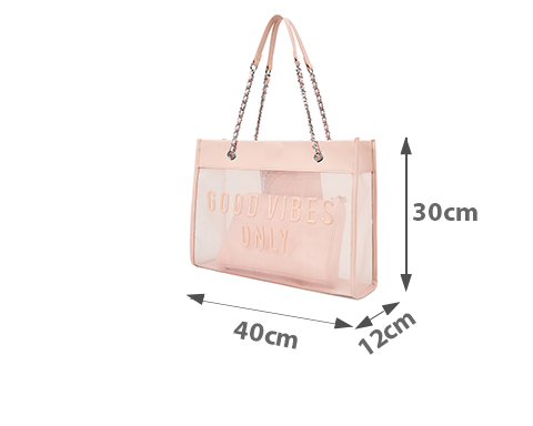  Túi Xách Lớn Tote Bag Phối Lưới Xuyên Thấu 