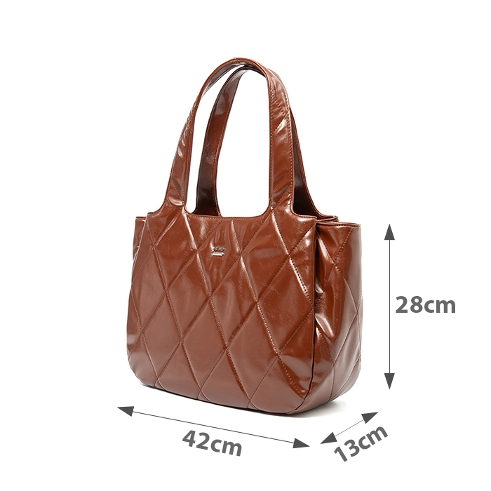  Túi Xách Lớn Tote Bag Chần Bông Hoạ Tiết Quả Trám 