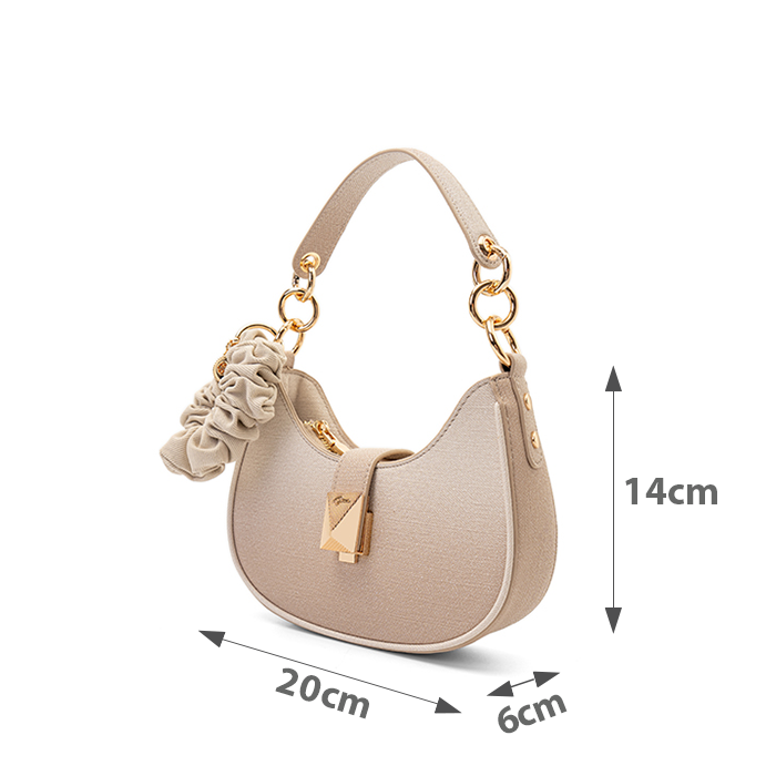  Túi Xách Nhỏ Đeo Vai Khoá Bấm Phối Cột Tóc Scrunchie 